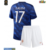 Frankreich William Saliba #17 Heimtrikotsatz Kinder WM 2026 Kurzarm (+ Kurze Hosen)